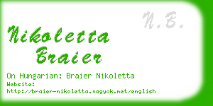 nikoletta braier business card